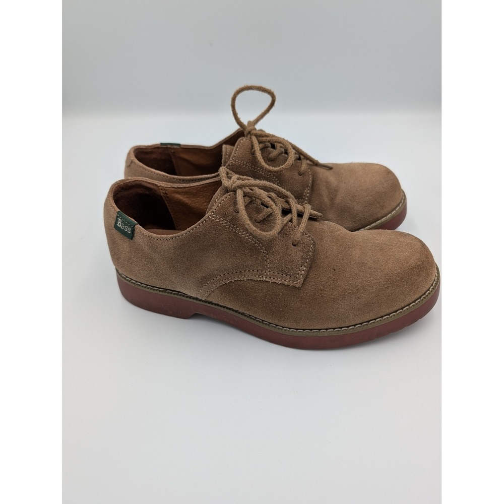 GH Bass Exeter Tan Suede Oxford Shoes Womens 5M Brown Lace Up Preppy Granola